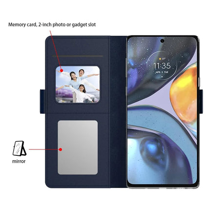 For Motorola Moto G55 5G Case Stand PU Leather Phone Cover Card Holder Mirror