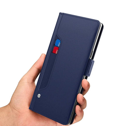 For Realme 14 Pro+ 5G Case Stand PU Leather Phone Cover Card Holder Mirror