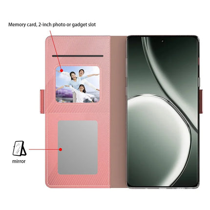 For Realme 14 Pro+ 5G Case Stand PU Leather Phone Cover Card Holder Mirror