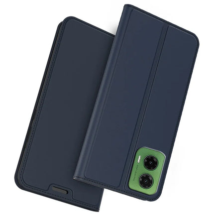 For Motorola Moto G35 5G Case PU Leather Phone Cover with Card Holder Stand - Blue