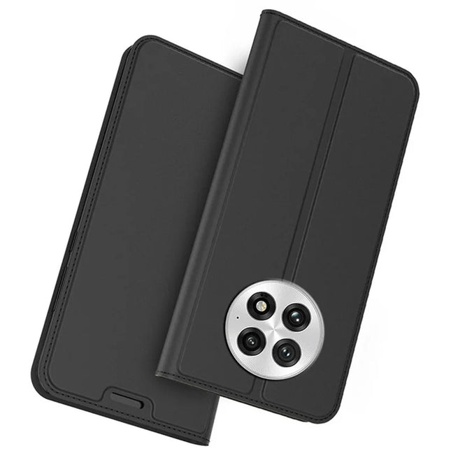 For OnePlus 13 Case PU Leather Phone Cover with Card Holder Stand - Black