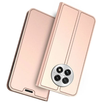 For OnePlus 13 Case PU Leather Phone Cover with Card Holder Stand - Rose Gold