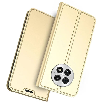 For OnePlus 13 Case PU Leather Phone Cover with Card Holder Stand - Gold