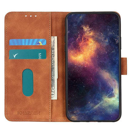 KHAZNEH For iPhone 16e Case PU Leather Retro Texture Phone Cover