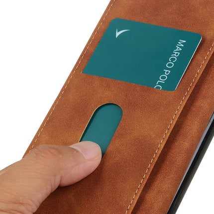 KHAZNEH For iPhone 16e Case PU Leather Retro Texture Phone Cover