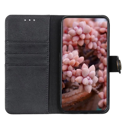 KHAZNEH For iPhone 16e Wallet Case Cowhide Texture Leather Flip Phone Cover