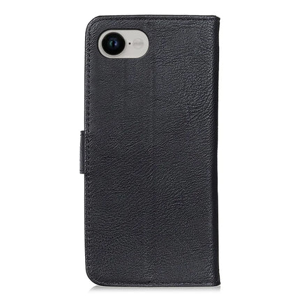 KHAZNEH For iPhone 16e Wallet Case Cowhide Texture Leather Flip Phone Cover