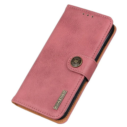KHAZNEH For iPhone 16e Wallet Case Cowhide Texture Leather Flip Phone Cover
