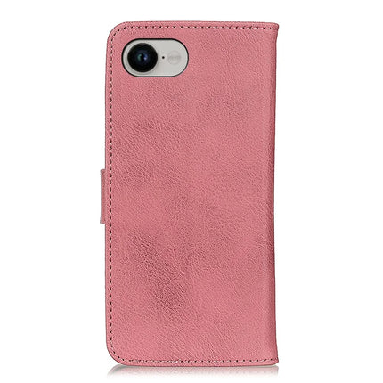 KHAZNEH For iPhone 16e Wallet Case Cowhide Texture Leather Flip Phone Cover