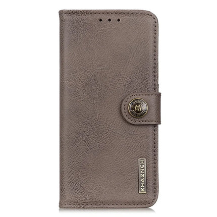 KHAZNEH For iPhone 16e Wallet Case Cowhide Texture Leather Flip Phone Cover