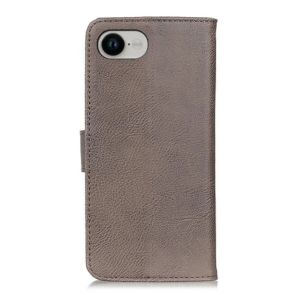 KHAZNEH For iPhone 16e Wallet Case Cowhide Texture Leather Flip Phone Cover
