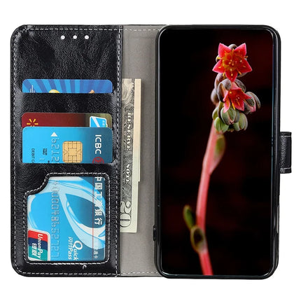 For iPhone 16e Case Wallet Leather Phone Cover Crazy Horse Texture