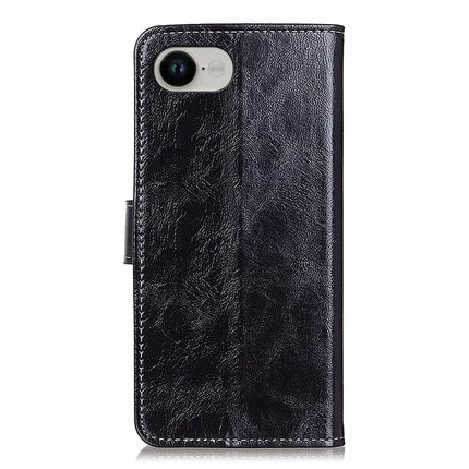 For iPhone 16e Case Wallet Leather Phone Cover Crazy Horse Texture