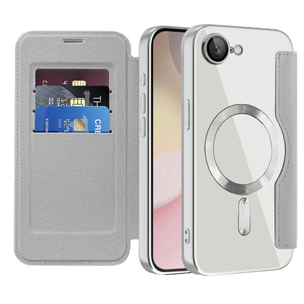 For iPhone 16e Case Compatible with MagSafe Rhombus PU Leather Phone Cover
