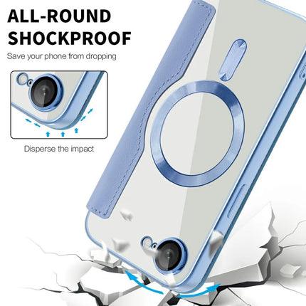 For iPhone 16e Case Compatible with MagSafe Rhombus PU Leather Phone Cover