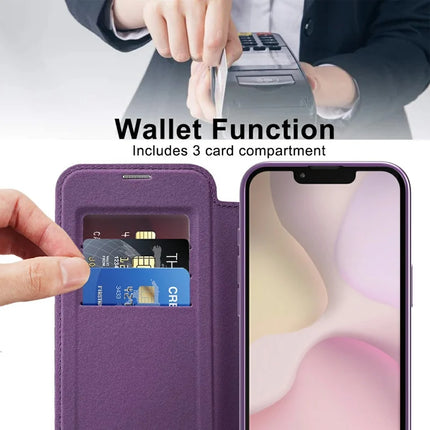 For iPhone 16e Case Compatible with MagSafe Rhombus PU Leather Phone Cover