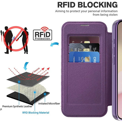 For iPhone 16e Case Compatible with MagSafe Rhombus PU Leather Phone Cover