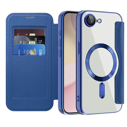 For iPhone 16e Case Compatible with MagSafe Rhombus PU Leather Phone Cover