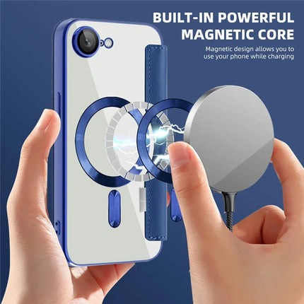 For iPhone 16e Case Compatible with MagSafe Rhombus PU Leather Phone Cover