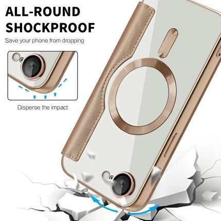 For iPhone 16e Case Compatible with MagSafe Rhombus PU Leather Phone Cover