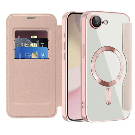 For iPhone 16e Case Compatible with MagSafe Rhombus PU Leather Phone Cover