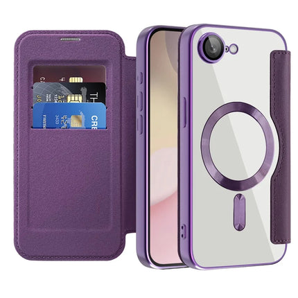 For iPhone 16e Case Compatible with MagSafe RFID Blocking Leather Phone Cover