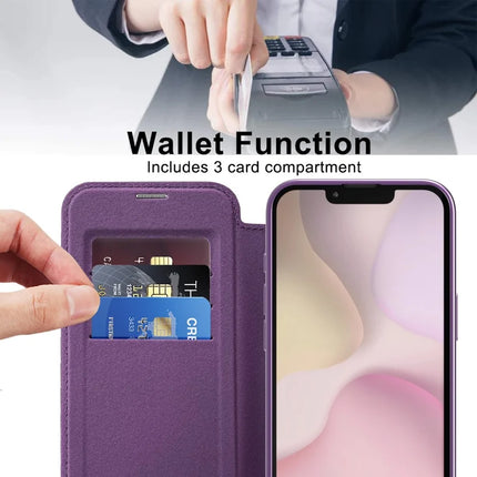 For iPhone 16e Case Compatible with MagSafe RFID Blocking Leather Phone Cover