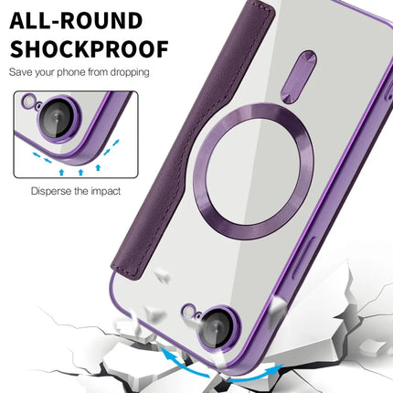 For iPhone 16e Case Compatible with MagSafe RFID Blocking Leather Phone Cover