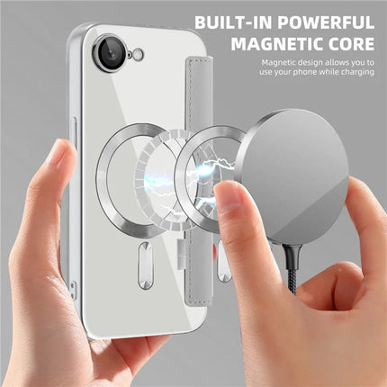 For iPhone 16e Case Compatible with MagSafe RFID Blocking Leather Phone Cover