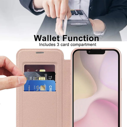 For iPhone 16e Case Compatible with MagSafe RFID Blocking Leather Phone Cover