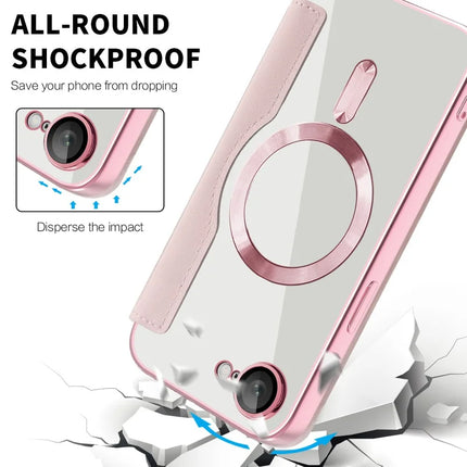 For iPhone 16e Case Compatible with MagSafe RFID Blocking Leather Phone Cover