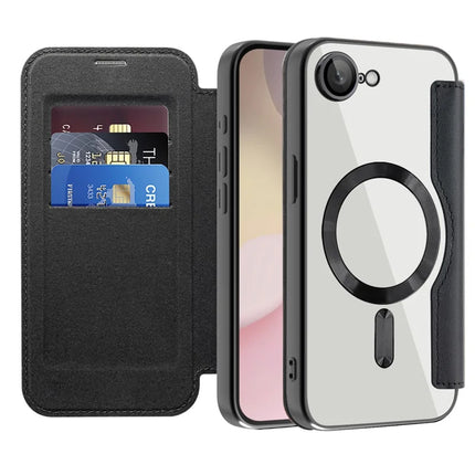 For iPhone 16e Case Compatible with MagSafe RFID Blocking Leather Phone Cover
