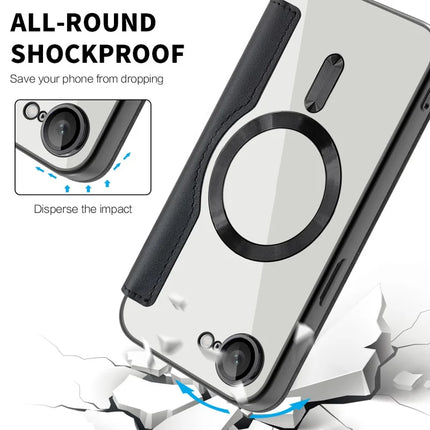 For iPhone 16e Case Compatible with MagSafe RFID Blocking Leather Phone Cover
