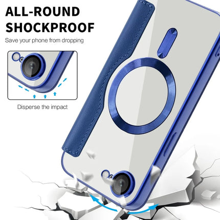 For iPhone 16e Case Compatible with MagSafe RFID Blocking Leather Phone Cover
