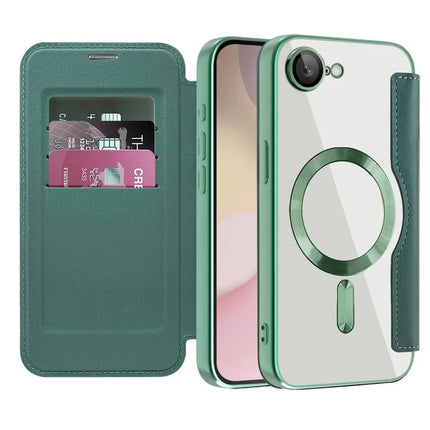 For iPhone 16e Case Compatible with MagSafe RFID Blocking Leather Phone Cover