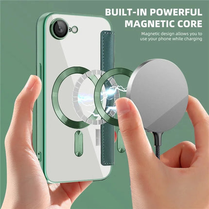 For iPhone 16e Case Compatible with MagSafe RFID Blocking Leather Phone Cover