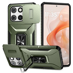 For Motorola Moto G Stylus 5G (2025) Case Camshield Kickstand TPU + PC Anti-Slip Phone Cover - Green
