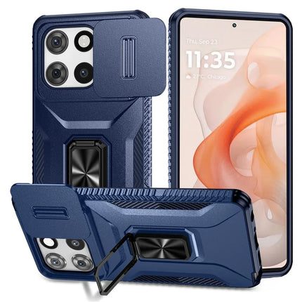 For Motorola Moto G Stylus 5G (2025) Case Camshield Kickstand TPU + PC Anti-Slip Phone Cover - Blue