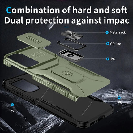 For Samsung Galaxy A56 5G / A36 5G Case Camshield Kickstand TPU+PC Anti-Slip Phone Cover