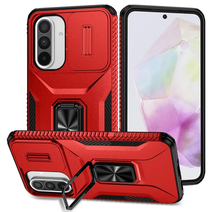 For Samsung Galaxy A56 5G / A36 5G Case Camshield Kickstand TPU+PC Anti-Slip Phone Cover - Red