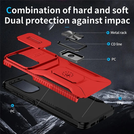 For Samsung Galaxy A56 5G / A36 5G Case Camshield Kickstand TPU+PC Anti-Slip Phone Cover