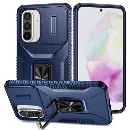 For Samsung Galaxy A56 5G / A36 5G Case Camshield Kickstand TPU+PC Anti-Slip Phone Cover - Blue