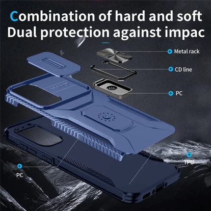 For Samsung Galaxy A56 5G / A36 5G Case Camshield Kickstand TPU+PC Anti-Slip Phone Cover