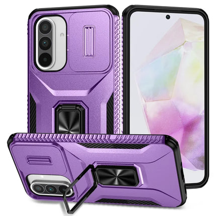 For Samsung Galaxy A56 5G / A36 5G Case Camshield Kickstand TPU+PC Anti-Slip Phone Cover - Purple