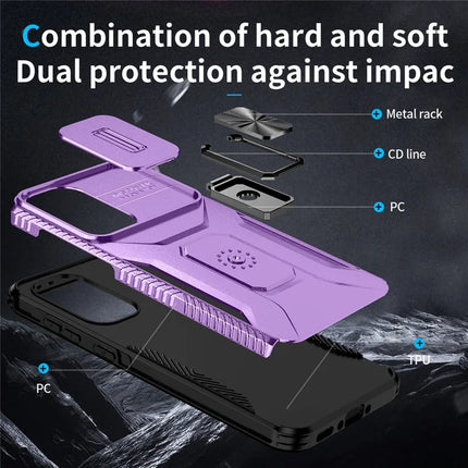 For Samsung Galaxy A56 5G / A36 5G Case Camshield Kickstand TPU+PC Anti-Slip Phone Cover