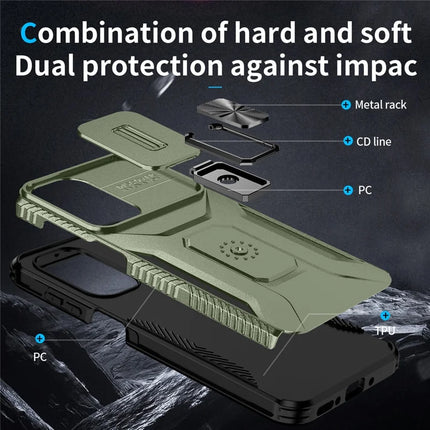 For Samsung Galaxy A26 5G Case Camshield Kickstand TPU+PC Anti-Slip Phone Cover