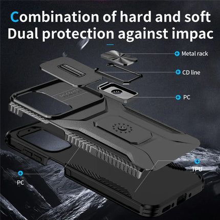 For Samsung Galaxy A26 5G Case Camshield Kickstand TPU+PC Anti-Slip Phone Cover