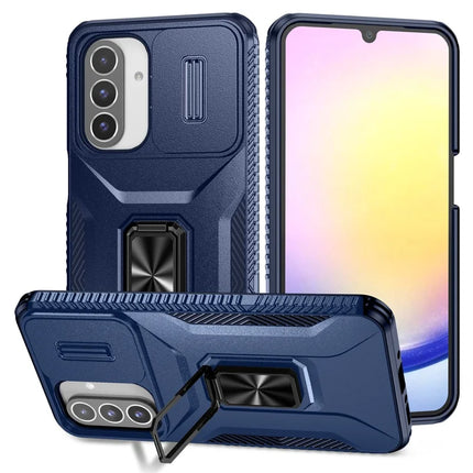 For Samsung Galaxy A26 5G Case Camshield Kickstand TPU+PC Anti-Slip Phone Cover - Blue