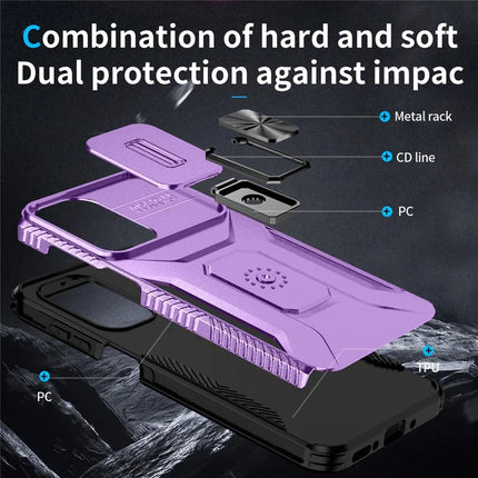 For Samsung Galaxy A26 5G Case Camshield Kickstand TPU+PC Anti-Slip Phone Cover