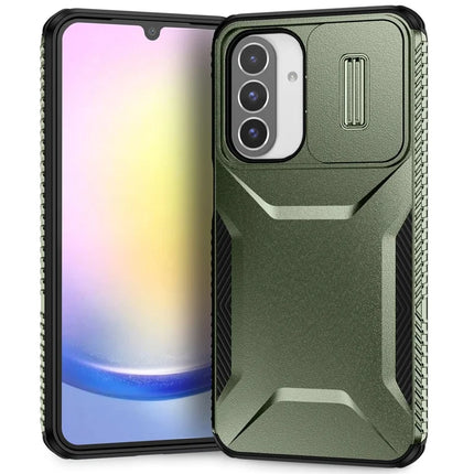 For Samsung Galaxy A26 5G Case Camshield TPU+PC Phone Cover Non-Slip Side Edge - Green